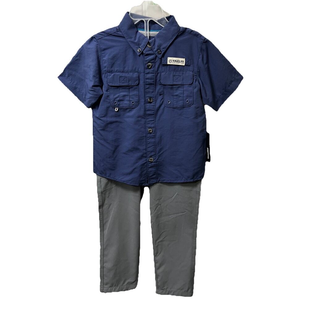 Magellan Outdoors Toddler Boys' 4T Laguna Madre Short Sleeve Set Fish Gear New